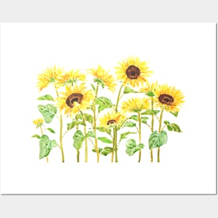 yellow sunflower painting 2020 version 2 watercolor painting Posters and Art